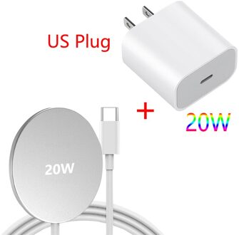 20W Qi Draadloze Oplader Snel Opladen Pad Voor Iphone 12 11 Pro Max Xs Xr X Voor Samsung S21 magnetische Draadloze Oplader US 20W