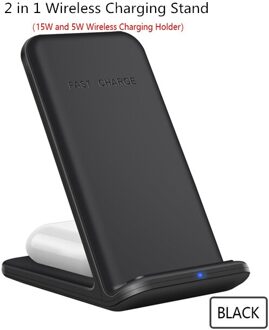 20W Qi Draadloze Oplader Stand 2 In 1 Snel Opladen Dock Station Voor Iphone 13 12 11 Xs Xr X 8 Airpods 3 Pro Samsung S21 S20 Knoppen 2 in 1 Charging