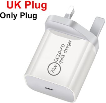 20W Snelle Usb Charger Quick Charge 3.0 Type C Pd Snel Opladen Voor Iphone 12 Usb Charger Met Qc 3.0 Telefoon Oplader UK plug