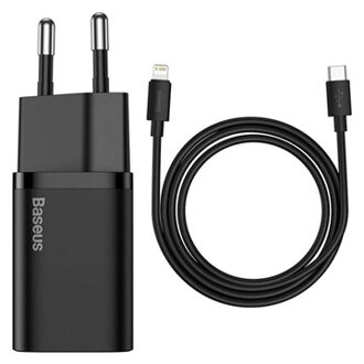 20W USB C Oplader met USB C naar Lightning Kabel - Snellader / Fast Charger - iPhone Oplader - Zwart