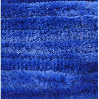 20x Blauw chenille draad 14 mm x 50 cm - Buigbaar draad - Pluche chenillegaren/chenilledraden - Hobbymateriaal om mee te knutselen