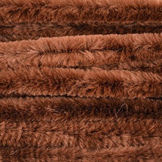 20x Bruin chenille draad 14 mm x 50 cm - Buigbaar draad - Pluche chenillegaren/chenilledraden - Hobbymateriaal om mee te knutselen