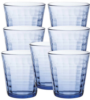 20x Drinkglazen/waterglazen Prisme blauw 275 ml - Koffie/thee glazen Prisme 275 ml