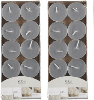 20x Geurtheelichtjes musk/grijs 3,5 branduren - geurkaarsen