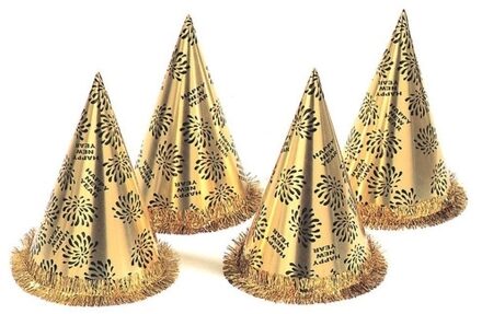 20x Gouden feesthoedjes Happy New Year
