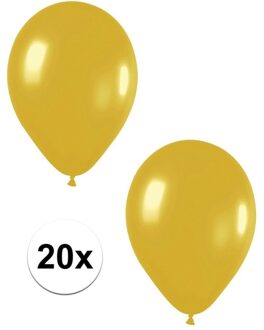 20x Gouden metallic ballonnen 30 cm - Ballonnen Goudkleurig