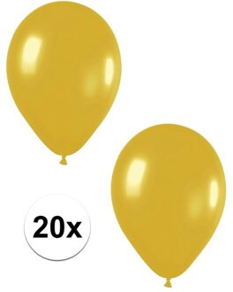 20x Gouden metallic ballonnen 30 cm Goudkleurig