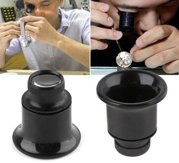 20X Juwelier Horloge Vergrootglas Tool Monoculaire Vergrootglas Loupe Lens Zwart C5AC