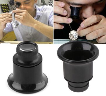 20X Juwelier Horloge Vergrootglas Tool Monoculaire Vergrootglas Loupe Lens Zwart