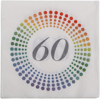 20x Leeftijd 60 jaar themafeest/verjaardag servetten 33 x 33 cm confetti