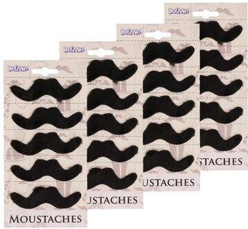 20x Mexicaanse snorren zelfklevend - Verkleed accessoire - Carnaval - Mexico themafeest