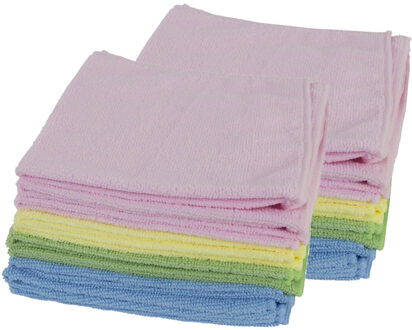 20x Microvezeldoeken/schoonmaakdoeken gekleurd 40 x 38 cm