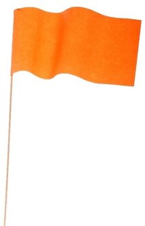 20x Oranje papieren zwaaivlaggetje - Holland supporter/Koningsdag feestartikelen