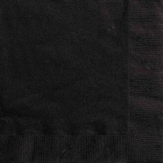 20x Papieren tafel servetten zwart 33 x 33 cm - Feestservetten