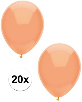 20x Perzik oranje metallic ballonnen 30 cm - Ballonnen