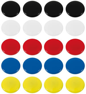 20x Ronde koelkast/whiteboard magneten 30 mm gekleurd