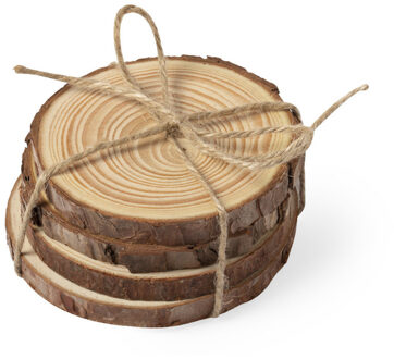 20x Ronde onderzetters van dennenhout 10 cm
