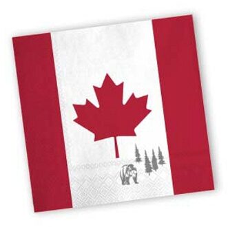 20x Servetten met vlag van Canada feestartikelen