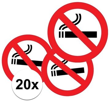 20x Sticker verboden te roken - 14,8 cm - rookverbod