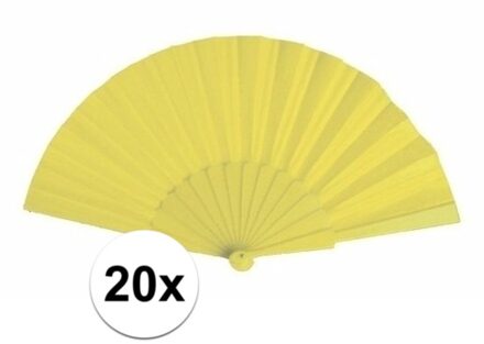 20x stuks Spaanse Handwaaiers geel 23 cm