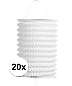 20x stuks witte trek lampionnen van 16 cm
