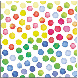 20x Tafel diner/lunch servetten 33 x 33 cm vrolijke verjaardag print - Feestservetten Multikleur