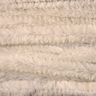 20x Wit chenille draad 14 mm x 50 cm - Buigbaar draad - Pluche chenillegaren/chenilledraden - Hobbymateriaal om mee te knutselen