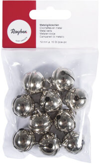 20x Zilveren metalen belletjes met oog 19 mm hobby/knutsel benodigdheden