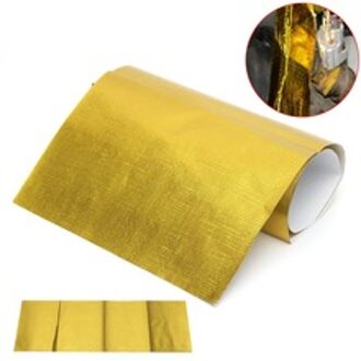 20x60 cm Zelfklevende Reflecterende Goud Hoge Temperatuur Uitlaat Hitteschild Wrap Tape Isolatie Stickers Auto Styling