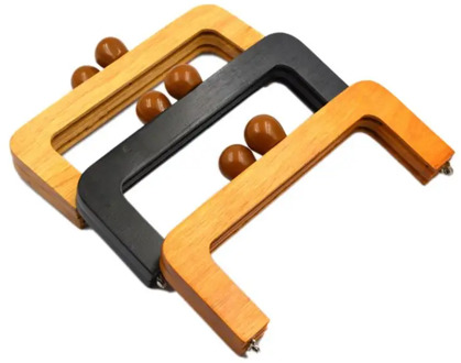 20X8cm Wooden Purse Frame Closures Diy Handbag Handle For Change Bag Women 3 Color