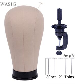 21 "/22"/23 "/24" bruin Zachte Kurk Canvas Hoofd met Real Canvas materiaal Buiten voor Maken Pruiken Toupet en Sluiting 22 duim