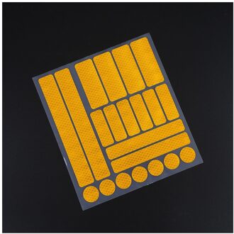 21*23Cm Fiets Veiligheid Reflecterende Stickers Voor Motorfiets Fiets Reflecterende Decor Tape Fietsen Waarschuwing Stickers geel