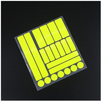 21*23Cm Fiets Veiligheid Reflecterende Stickers Voor Motorfiets Fiets Reflecterende Decor Tape Fietsen Waarschuwing Stickers licht geel