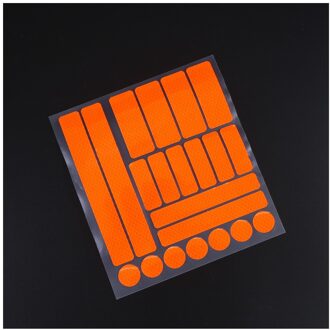 21*23Cm Fiets Veiligheid Reflecterende Stickers Voor Motorfiets Fiets Reflecterende Decor Tape Fietsen Waarschuwing Stickers oranje