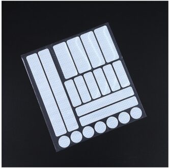 21*23Cm Fiets Veiligheid Reflecterende Stickers Voor Motorfiets Fiets Reflecterende Decor Tape Fietsen Waarschuwing Stickers wit