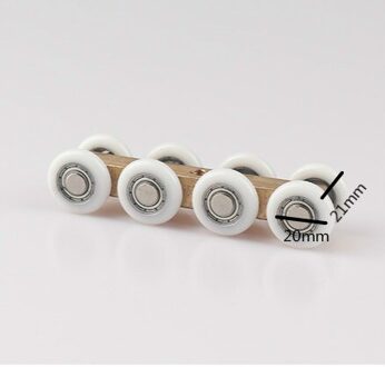 21/ 23Mm 4 Of 8 Whell Koperen Douche Katrol Schuifdeur Opknoping Wiel Badkamer Nylon Lager Deur roller 4Pcs 21mm 8 whell