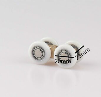 21/ 23Mm 4 Of 8 Whell Koperen Douche Katrol Schuifdeur Opknoping Wiel Badkamer Nylon Lager Deur roller 4Pcs 23mm 4 wiel