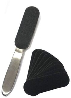 21.3Cm X 3.4Cm Pedicure Eelt Remover Rvs Voetrasp File 10 Dubbelzijdig Vervanging Grutten Pad Hak Scrubber
