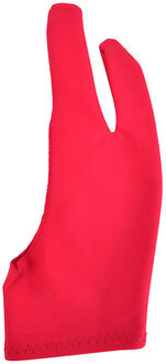 21.5 Cm Zwart Kunstenaar Tekening Handschoen Voor Elke Graphics Drawing Tablet 2 Vinger Anti-Fouling, zowel Voor Rechts En Links Hand Maat L rood