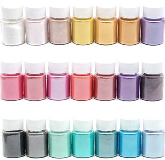 21 Colors Pearl Pigment Powder Mica Pearlescent Colorants Resin Dye Jewelry Making Tool For Jewelry Accessories Art Supplies