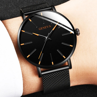 21 Colors Watch Men часы мужские Quartz Watch Luxury Fashion Ultra Thin Business Stainless Steel Mesh Wristwatch Free Ship