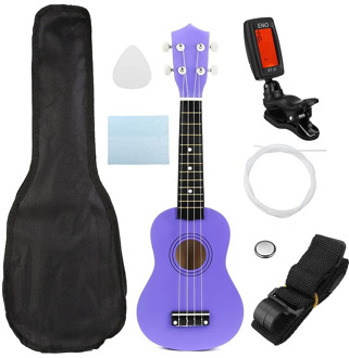 21 inch 12 Fret Soprano Ukulele Hawaii Bass Beginner Stringed Musical Instrument Ukelele with Gig bag+Tuner+Strings+Pick+Strap