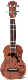21 Inch 4 Nylon Strings Ukulele Sapele Dolfijn Patroon Hawaii Ukelele Mini Gitaar Sopraan Palissander Uke Muziek Instrument