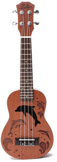 21 Inch 4 Nylon Strings Ukulele Sapele Dolphin Pattern Hawaii Ukelele Mini Guitar Soprano Rosewood Uke Music Instrument Gifts