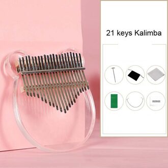21 Key Kalimba 17 Key Thumb Piano Draagbare Kristal Mbira Muzikale Instrumentos Musicales Transparant Acryl Calimba Machine 21 keys