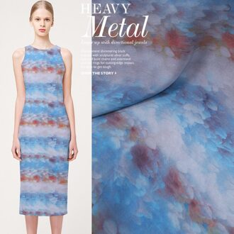 21 Lente Gedrukt Crêpe De Chine Doek Kleding Stof Voor Jurk Verticale & & Glad 100% Moerbei Zijde Diy naaien 0.5 meter