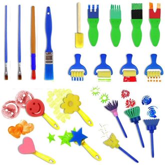 21 Pack Kids Verf Sponzen, Spons Schilderij Borstels Tekening Tools Kinderen Schilderij Kits, Kunst Ambachten Bloem Spons Borstel