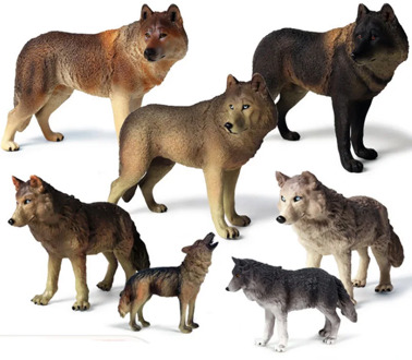 21 Style Simulation Wolf Model PVC Action Figures Collectible Toys Wild Animal Figure Figurines Kids Cognitive Toys