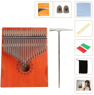 21 Toetsen Kalimba Percussie Muziekinstrument Mahonie Hout Duim Vinger Piano Met Tuning Hamer Sticker Voor Beginner