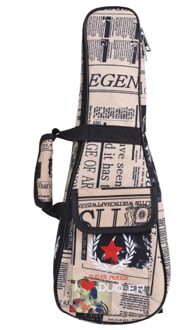 "21"" Ukelele Bag Case Paper Pattern Oxford Backpack Adjustable Shoulder Strap Pocket 6mm Thicken Padded"